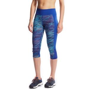 Under Armour Blue Fly By Patterned‎ Capri Leggings